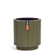 Vase cylindre Groove plastique H 9 x D 8 cm Vert