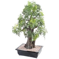 Bonsaï Aralia Artificiel H 80 cm D 50 cm en pot