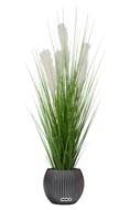 Herbe de la Pampa factice en pot beau plumet H120cm D55cm Blanc neige