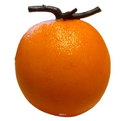 Orange artificielle L 8cm, 125g et D 8 cm avec lesté superbe de réalisme