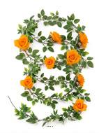 Guirlande de 8 Roses artificielles Jaune plastique L 180 cm