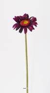 Gerbera artificiel H 48 cm D 8 cm superbe Aubergine