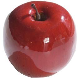 Pomme artificielle rouge brillante D9cm Superbe en décoration