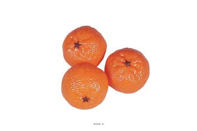 Mandarine artificielle en lot de 3 en Plastique soufflé D 65x50 mm