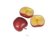 Demi Pomme artificielle Rouge X 3 en Plastique soufflé H 65x40 mm