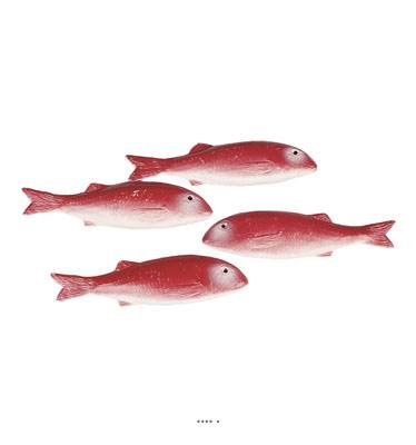 Rouget artificiel Poisson en lot de 4 en Plastique soufflé L 215x55 mm