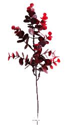 Pic Eucalyptus artificiel H 36 cm plastique extrieur 9 ramures Rouge