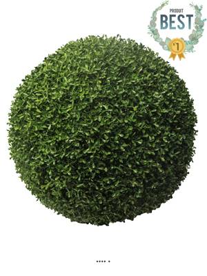 Boule de buis factice feuilles PE protection UV H 60 cm Vert - BEST