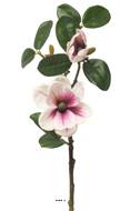 Magnolia du Japon artificiel en tige, H 51 cm Pourpre-blanc - BEST