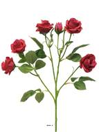 Branche de Rosier artificielle, 4 ramures, 68 cm Rouge - BEST