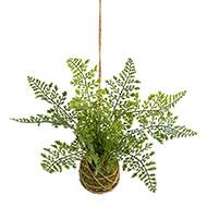 Kokedama artificiel adiantum plante suspendue H 26 cm 