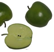 Demi pomme artificielle Verte X 3 en Plastique soufflé H 65x40 mm