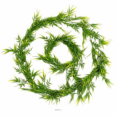 Guirlande de bambou artificiel ramifiée plastique L 188 cm 108 feuilles Vert