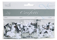 Confetti dco Mariage 3 sujets Blanc et Argent sachet 21g