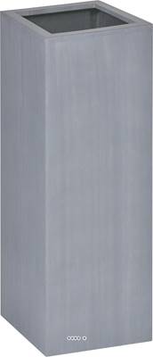 Bac fibres de verre et plastique renforcé 40 x 40 cm H 100 cm Ext. carré haut gris mat