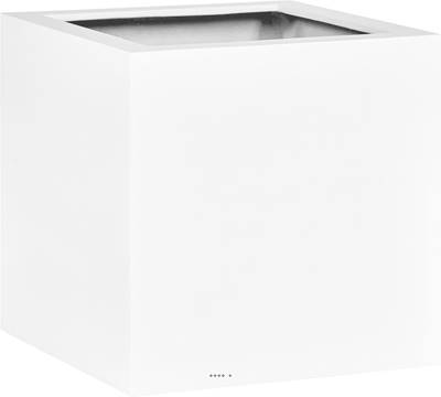 Bac fibres de verre renforcé 40 x 40 cm H 40 cm Ext. cube blanc mat
