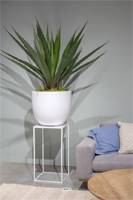 Bac fibres de verre renforcé Ø 55 cm H 46 cm Ext. bullet bas blanc mat