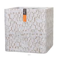 Bac Stone en pures fibres et magnesium Hany Ext. cube 31x31x31 cm sable