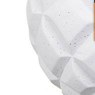 Joli pot effet 3D forme boule fibres synthétiques H 18 x D 21 cm Blanc