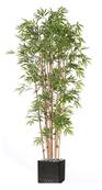 Bambou artificiel en pot 12 cannes, 2400 feuilles, H 180 cm, D 60 cm