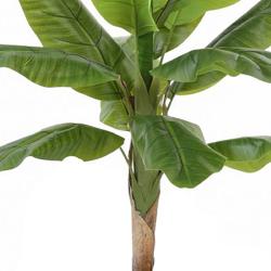 Bananier artificiel en pot Tronc naturel H 100 cm Vert