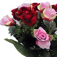 Pot fleurs artificielles pour le cimetière boutons de roses Rouge