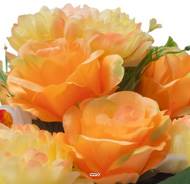 Vasque d'orchidées fleurs artificielles pour le cimetière H 31 cm D 28 cm Jaune-orange