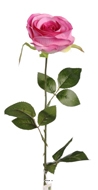 Rose Nina artificielle Rose chaud H70cm Tête superbe 9 cm 3 feuilles