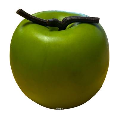 Pomme fruit factice en plastique diamètre 8 cm H 8 cm Vert