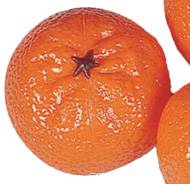 Mandarine artificielle en lot de 3 en Plastique soufflé D 65x50 mm