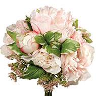 Bouquet de Pivoines & Carottes sauvages factice 7 fleurs H20cm Rose