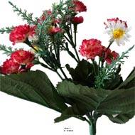 Bouquet de Marguerites & mini oeillets factices H28cm Top Rose fushia