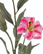Lys tigré factice touché réel H83cm 2 fleurs Blanc rose et 1 bouton