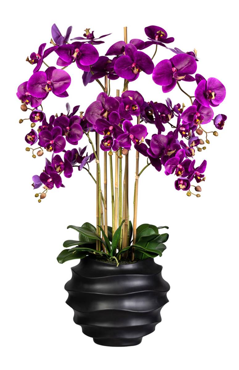 Renatuhom Artificielle Orchidée Fleur Rose Orchidée Plante arrangements avec porcelaine