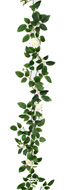 Guirlande de roses et feuillage artificiel L 160 cm Crème