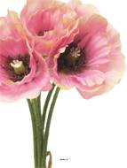 Bouquet de Pavot artificiel, H 29 cm Rose - BEST