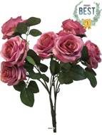 Bouquet de rose Paris factice, 10 têtes, H42cm Rose soutenu - BEST