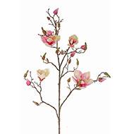 Branche de magnolia artificiel 4 fleurs 22 boutons H 107 cm Rose pâle