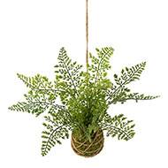 Kokedama artificiel adiantum plante suspendue H 26 cm 