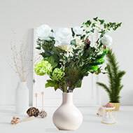 Superbe bouquet de fleurs artificielles création "HIVER" H 60 cm