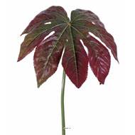Feuille de Fatsia artificielle H 86 cm Diamètre 36 cm superbe imitation Vert-rouge