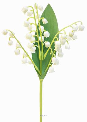 Brin de muguet avec feuillage H28 cm Ravissant