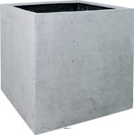 Bac en Polystone Roma Ext. Cube L 60x 60 x H 60 cm Gris ciment