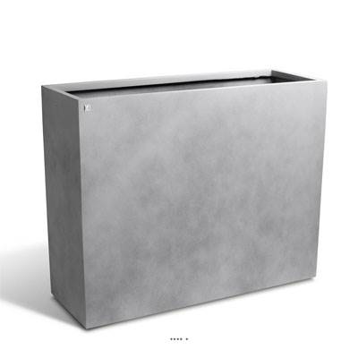 Bac fibres de verre et composite long 100 x l 35 cm H 80 cm Ext. IF claustra gris clair