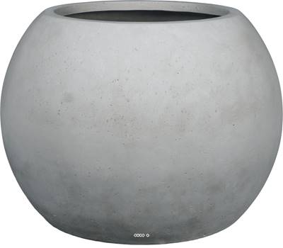 Bac polystone Ø 80 cm H 57 cm Ext. boule gris ciment