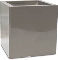 Bac fibres de verre robuste et revtement gelcoat qualit marine 40 x 40 cm H 40 cm Ext. cube gris clair