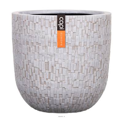 Bac Stone en pures fibres et magnesium Hany Ext. eggpot 27x26 cm sable