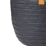 Pot Smooth en plastique eggpot effet rayé H 34 cm x D 35 cm anthracite