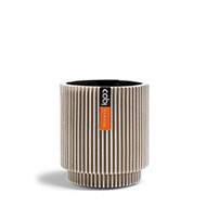 Vase cylindre Groove plastique H 12 x D 11 cm Blanc