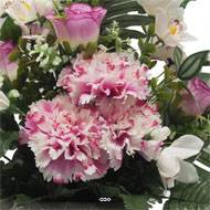 jardinièrre pot beton d'œillet,bouton de rose, Orchidée, glaieul  Rose pour la Toussaint